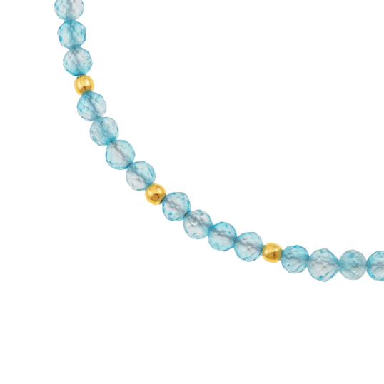 Bracelet en argent doré et perles synthétiques bleues