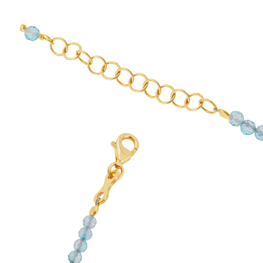 Bracelet en argent doré et perles synthétiques bleues