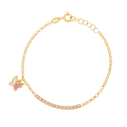 Bracelet en argent doré, laque et oxydes de zirconium