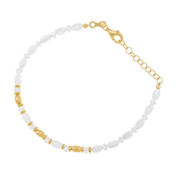 Bracelet en argent doré et nacres