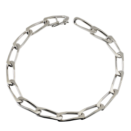 Bracelet en argent rhodié maille cheval