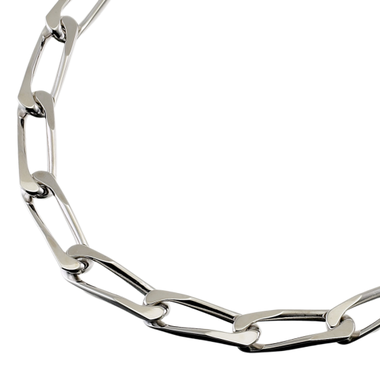 Bracelet en argent rhodié maille cheval