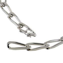 Bracelet en argent rhodié maille cheval