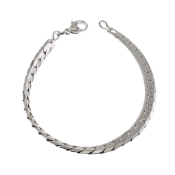 Bracelet en argent rhodié maille anglaise