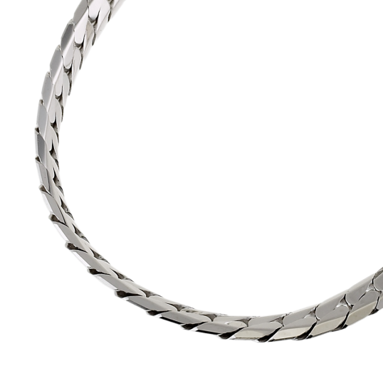 Bracelet en argent rhodié maille anglaise