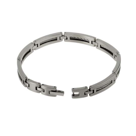 Bracelet en acier et cables