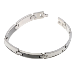 Bracelet en acier et céramique noire
