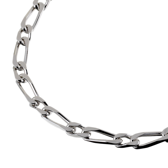 Bracelet en argent rhodié maille cheval alternée 1-1 Bracelet en argent rhodié maille cheval alternée 1-1