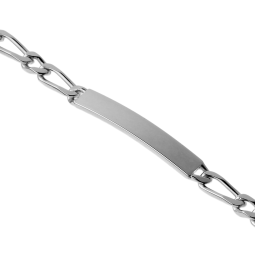 Identité en argent, plaque 5 mm et maille cheval alternée 1-1