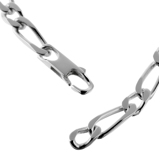 Identité en argent, plaque 5 mm et maille cheval alternée 1-1 Identité en argent, plaque 5 mm et maille cheval alternée 1-1