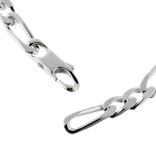 Identité en argent, plaque rectangle diamantée soleil 5 mm et maille cheval alternée 1-2