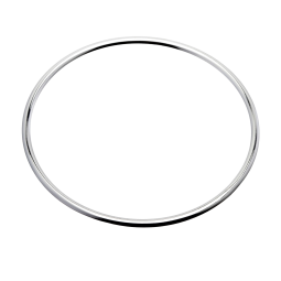 Bracelet jonc en argent rhodié fil rond 3,5 mm