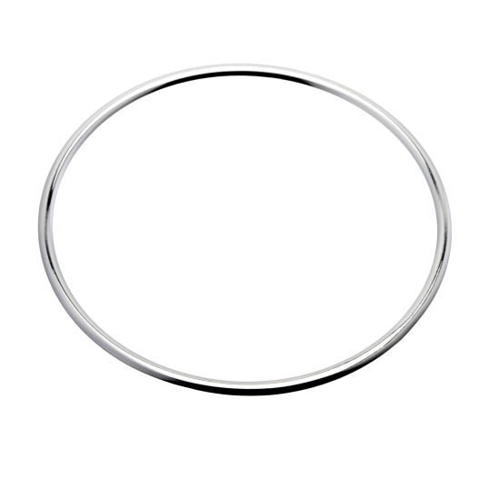 Bracelet jonc en argent rhodié fil rond 3,5 mm