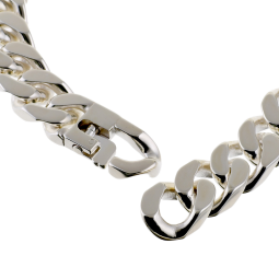 Identité en argent, plaque 11 mm et maille gourmette