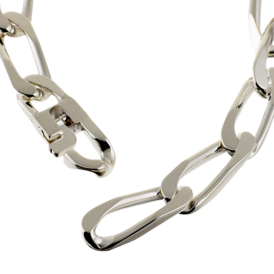 Identité en argent, plaque rectangle 9 mm et maille cheval