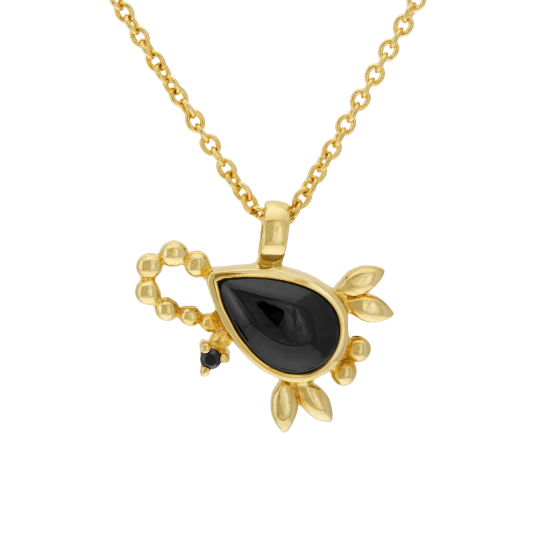 Collier en plaqué or et oxydes zirconium, scorpion