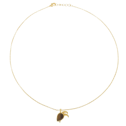 Collier en plaqué or, oxydes de zirconium et verre, capricorne