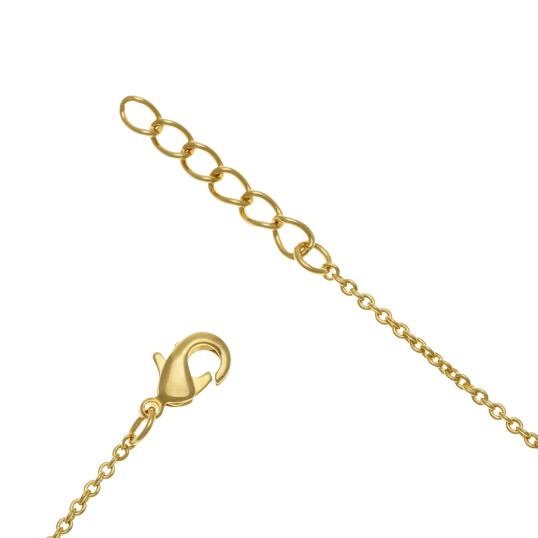 Collier en plaqué or, oxydes de zirconium et verre, capricorne