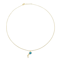 Collier en plaqué or, oxydes de zirconium et verre, verseau