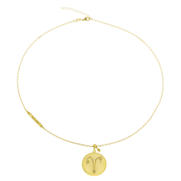 Collier en plaqué or et oxydes de zirconium, bélier