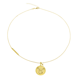 Collier en plaqué or et oxydes de zirconium, taureau