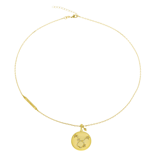 Collier en plaqué or et oxydes de zirconium, taureau