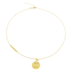 Collier en plaqué or et oxydes de zirconium, gemeaux