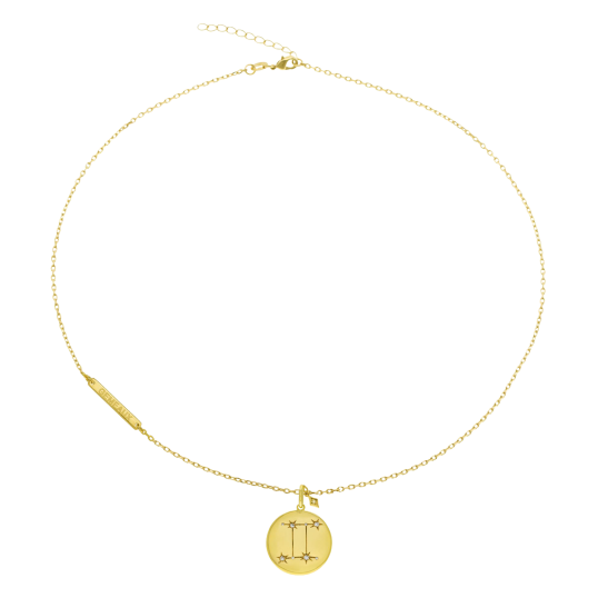 Collier en plaqué or et oxydes de zirconium, gemeaux Collier en plaqué or et oxydes de zirconium, gemeaux