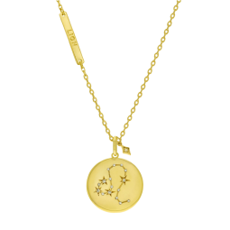 Collier en plaqué or et oxydes de zirconium, lion