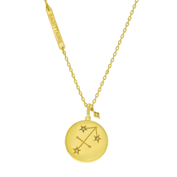 Collier en plaqué or et oxydes de zirconium, sagittaire