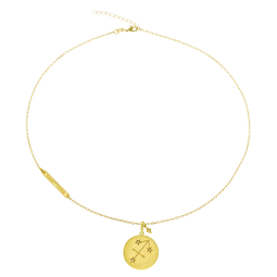 Collier en plaqué or et oxydes de zirconium, sagittaire