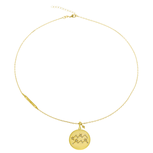 Collier en plaqué or et oxydes de zirconium, verseau