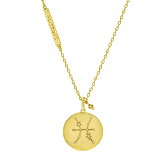 Collier en plaqué or et oxydes de zirconium, poissons