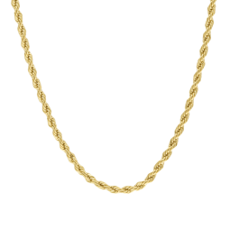 Collier en plaqué or, maille corde