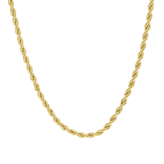 Collier en plaqué or, maille corde