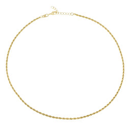 Collier en plaqué or, maille corde