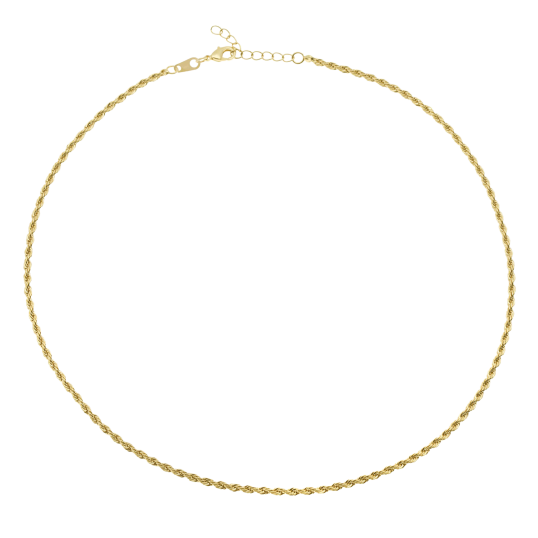 Collier en plaqué or, maille corde
