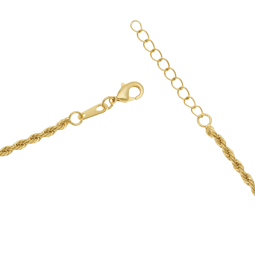 Collier en plaqué or, maille corde