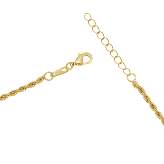 Collier en plaqué or, maille corde