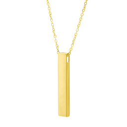 Collier en plaqué or, plaque verticale 3.2 mm