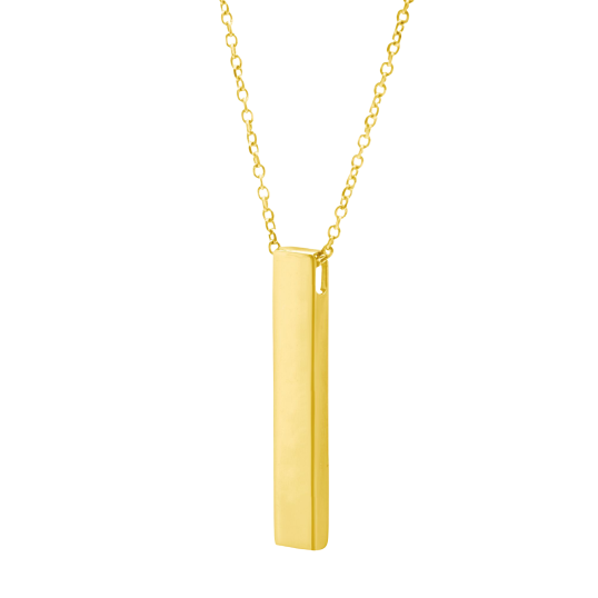 Collier en plaqué or, plaque verticale 3.2 mm