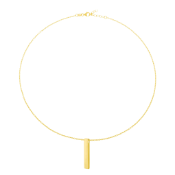 Collier en plaqué or, plaque verticale 3.2 mm