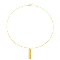 Collier en plaqué or, plaque verticale 10mm