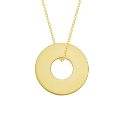 Collier en plaqué or, anneau 20mm