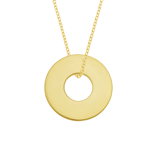 Collier en plaqué or, anneau 20mm