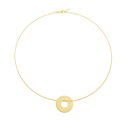 Collier en plaqué or, anneau 20mm