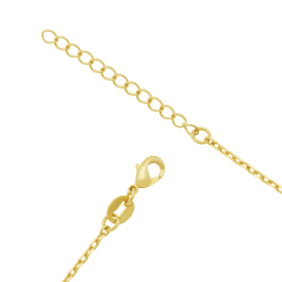Collier en plaqué or, plaque ronde 19,5 mm