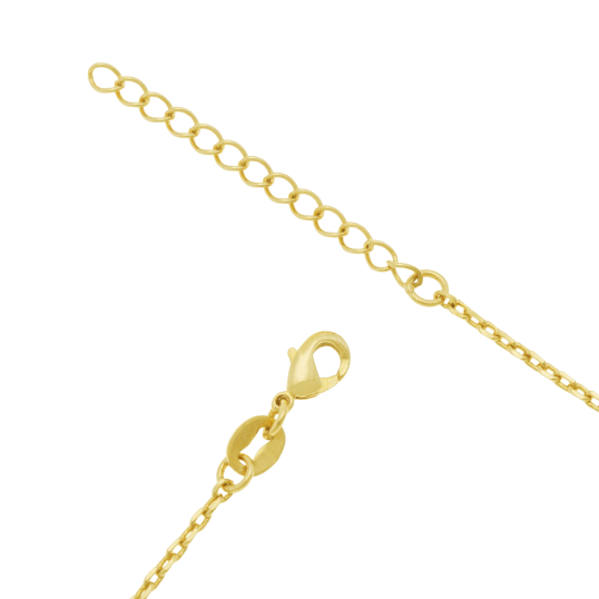 Collier en plaqué or, plaque ronde 19,5 mm