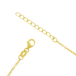 Collier en plaqué or plaque ronde 25 mm,  motif pointillé
