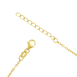 Collier en plaqué or, plaque ronde perlée 25 mm